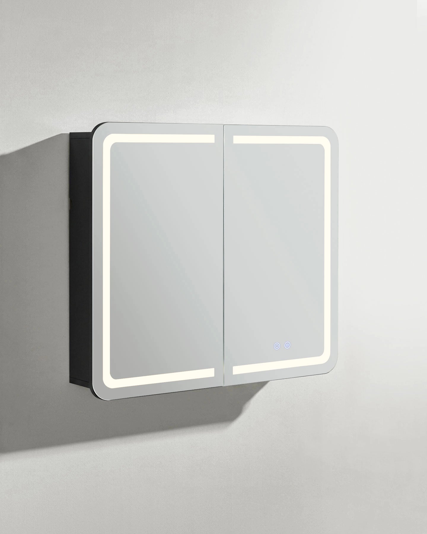 Mira Bathroom Mirror Cabinet with Black Interior