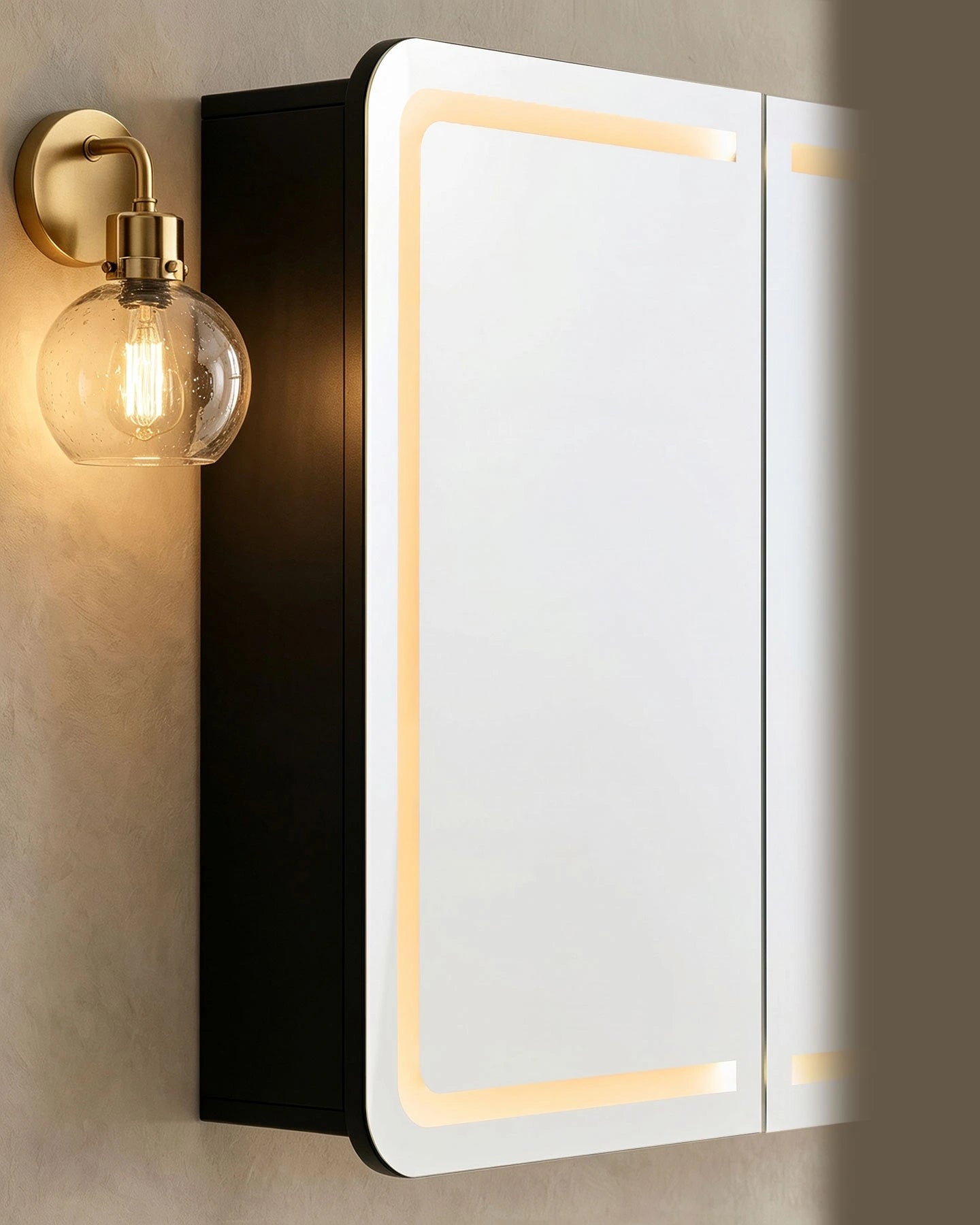 Mira Bathroom Mirror Cabinet with Integrated LED Light Frame