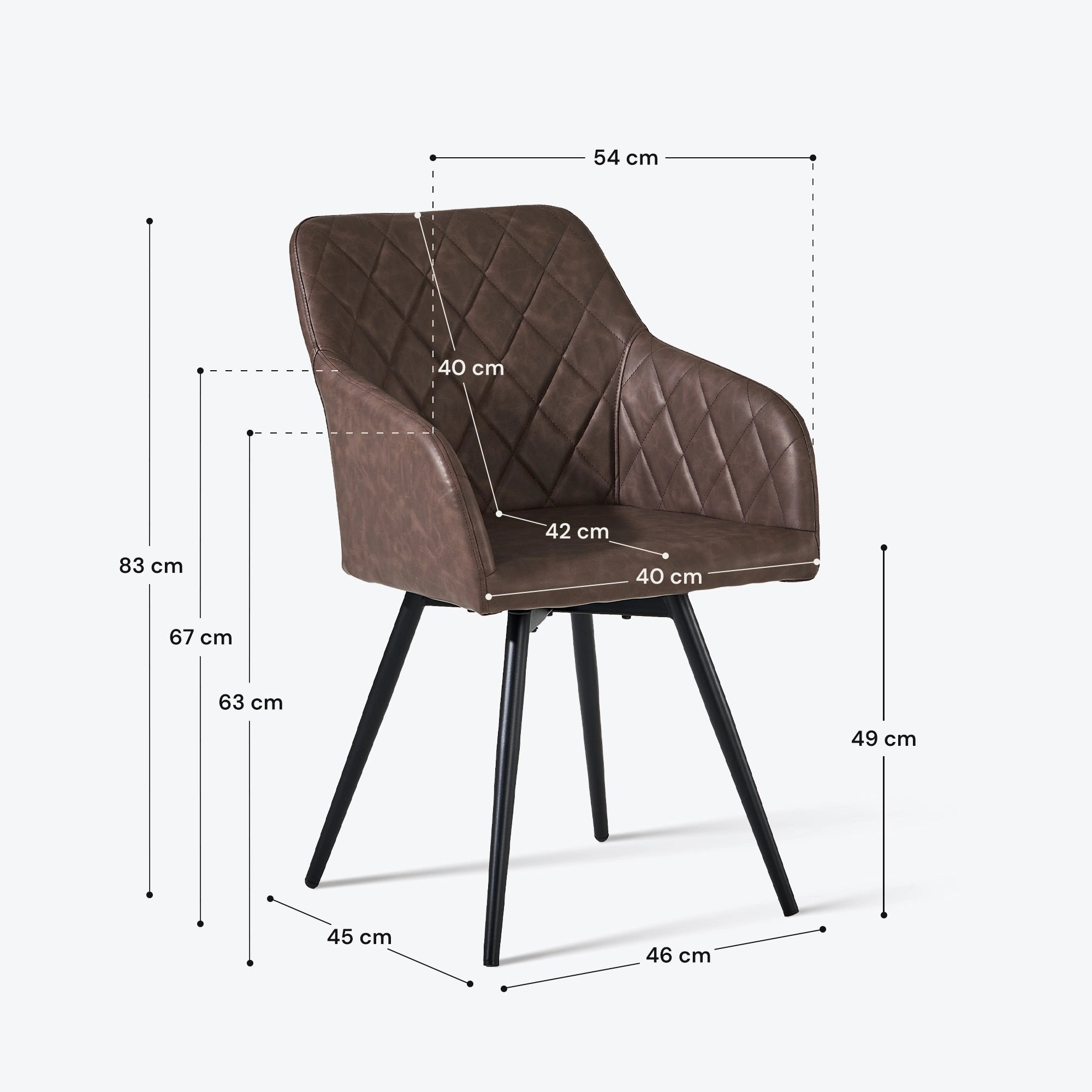 Moree Faux Leather Swivel Chairs