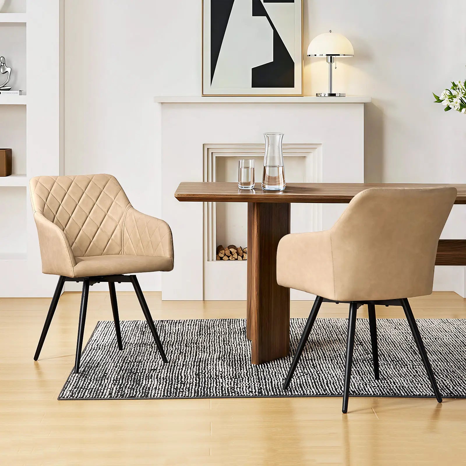 Moree Faux Leather Swivel Chairs