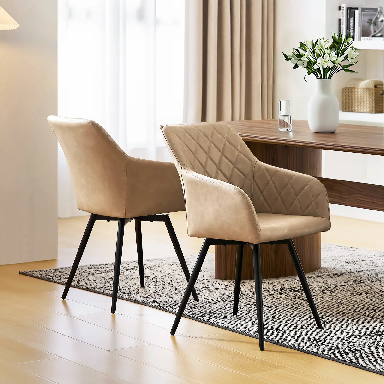 Moree Faux Leather Swivel Chairs