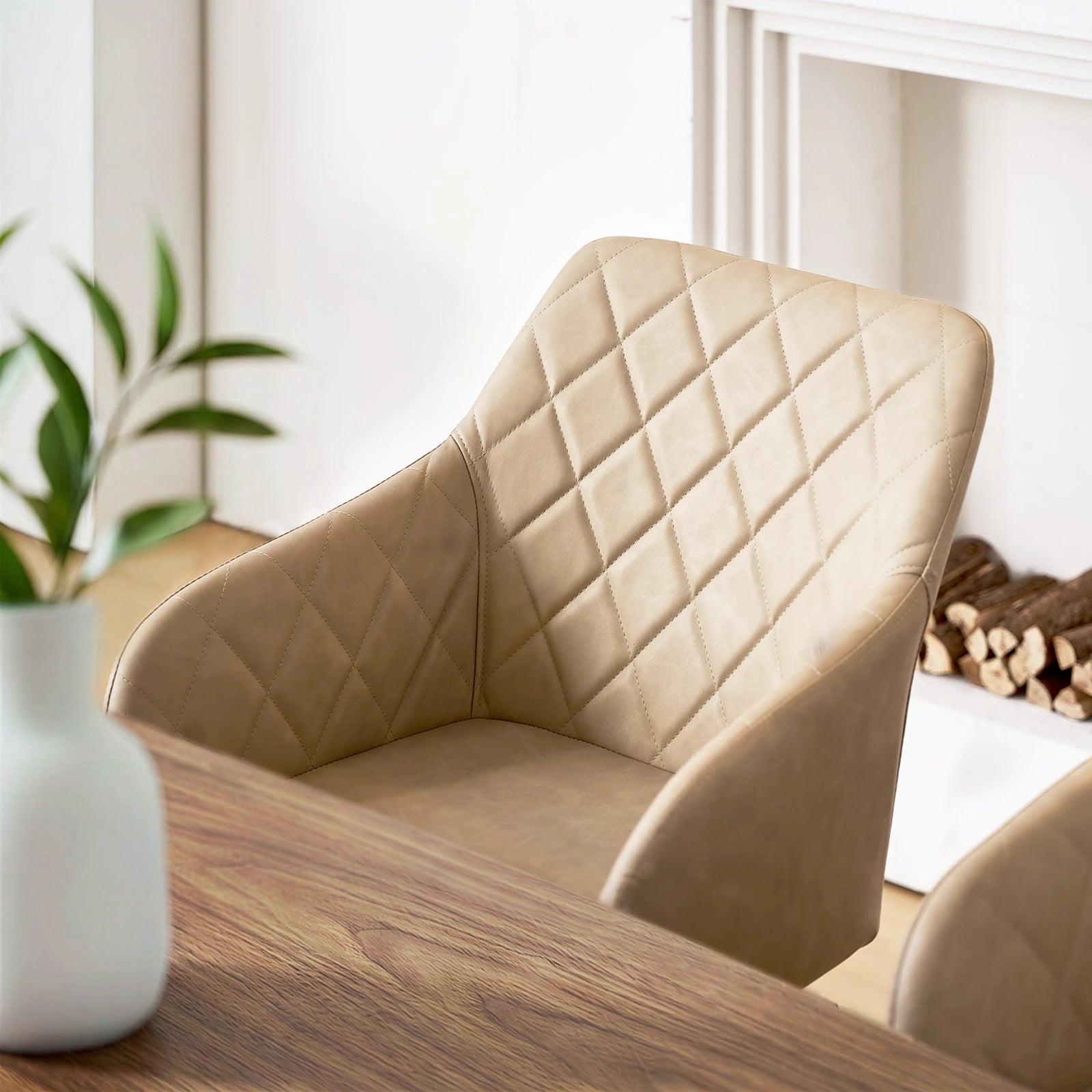 Moree Faux Leather Swivel Chairs