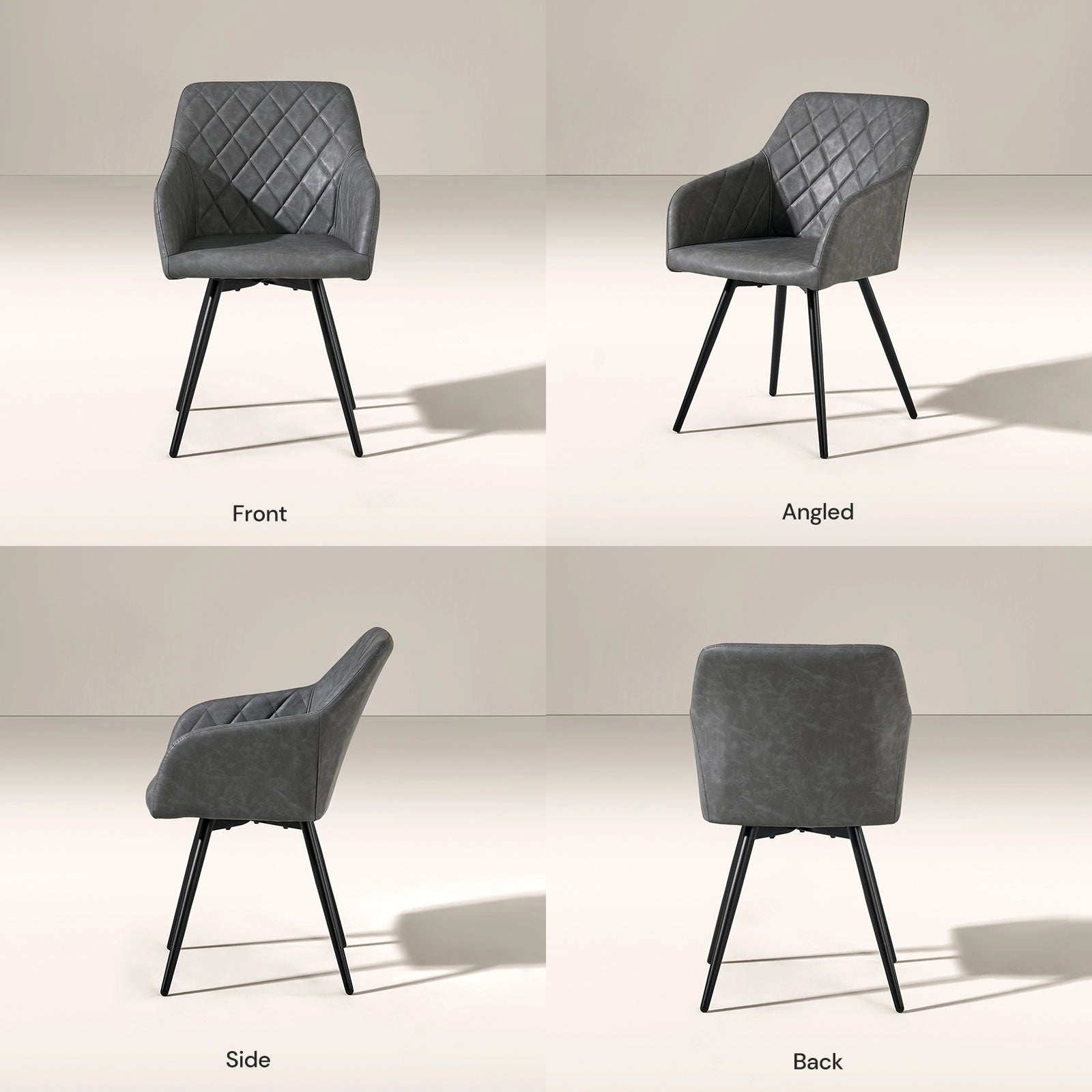 Moree Faux Leather Swivel Chairs
