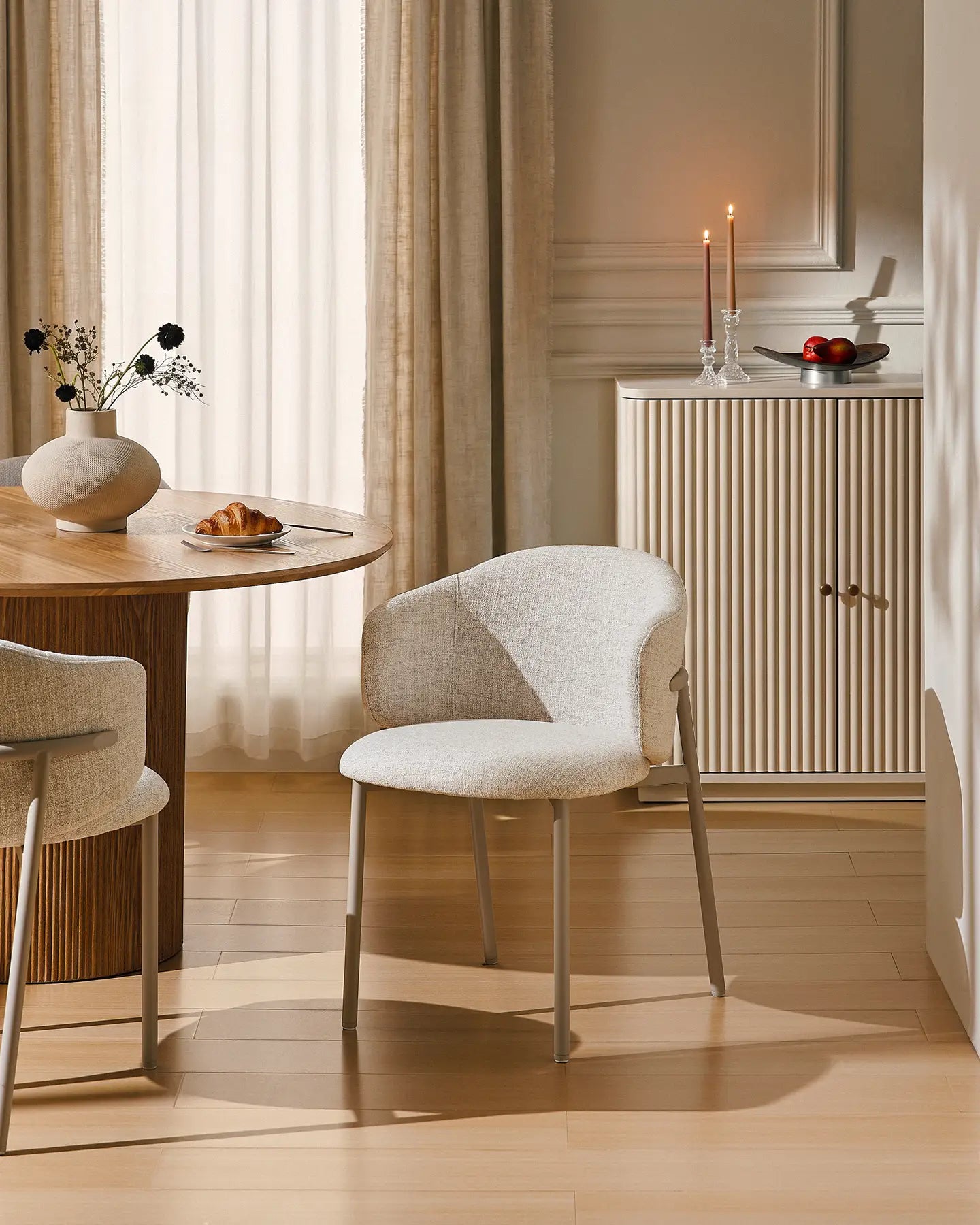 Nolan ivory linen blend dining chairs