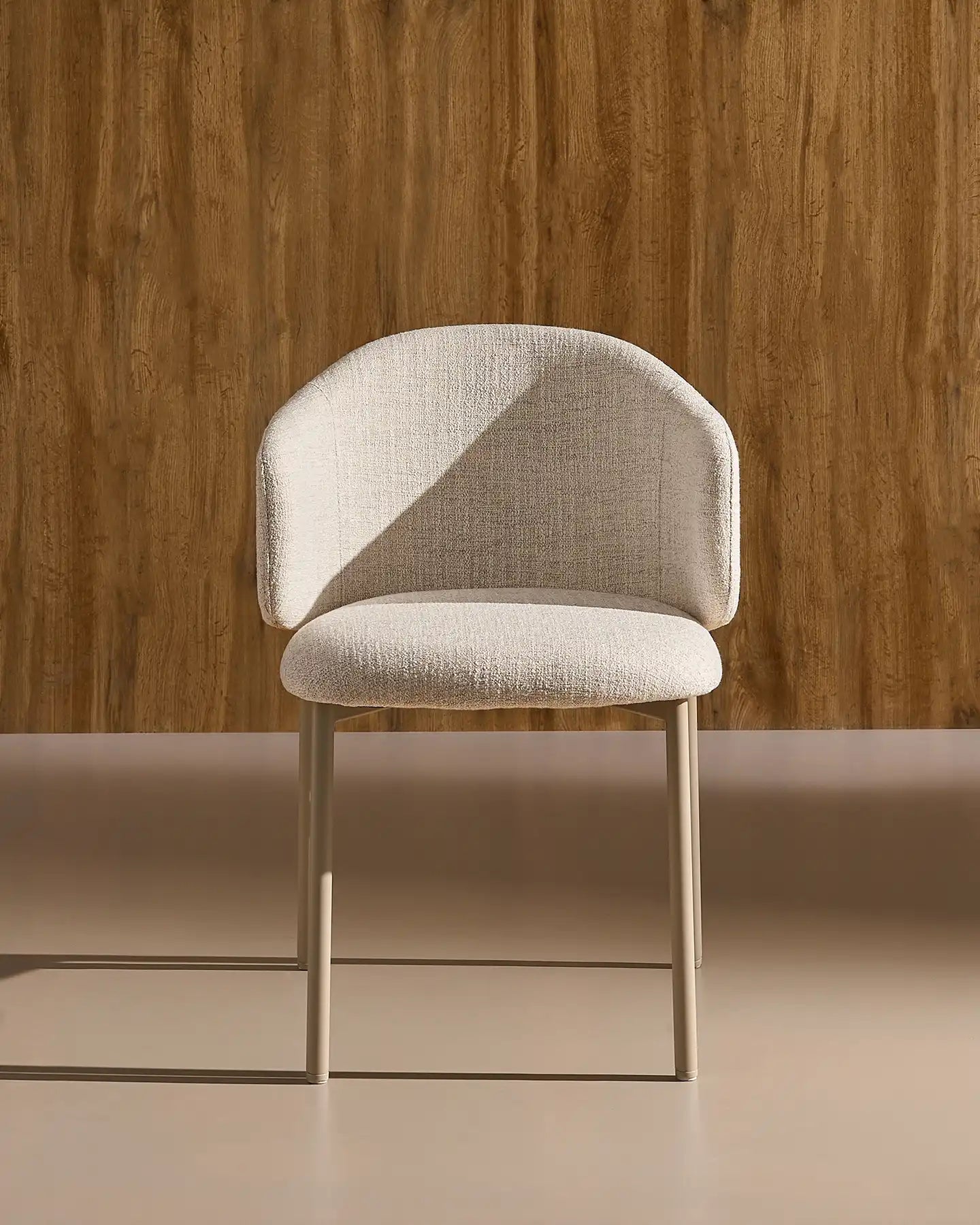 Nolan ivory linen blend dining chairs in a modern dining space