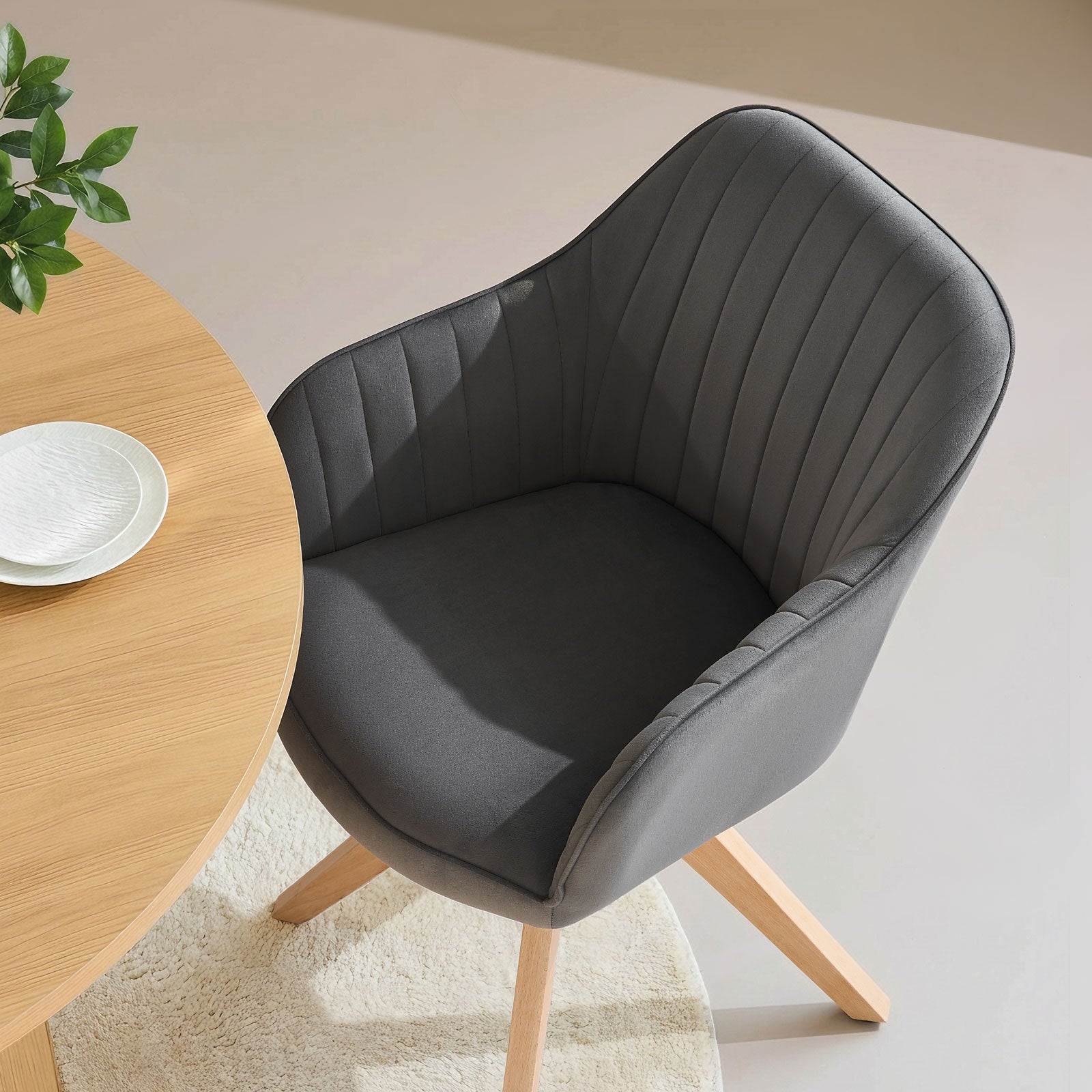 Oakley Velvet Swivel Chair