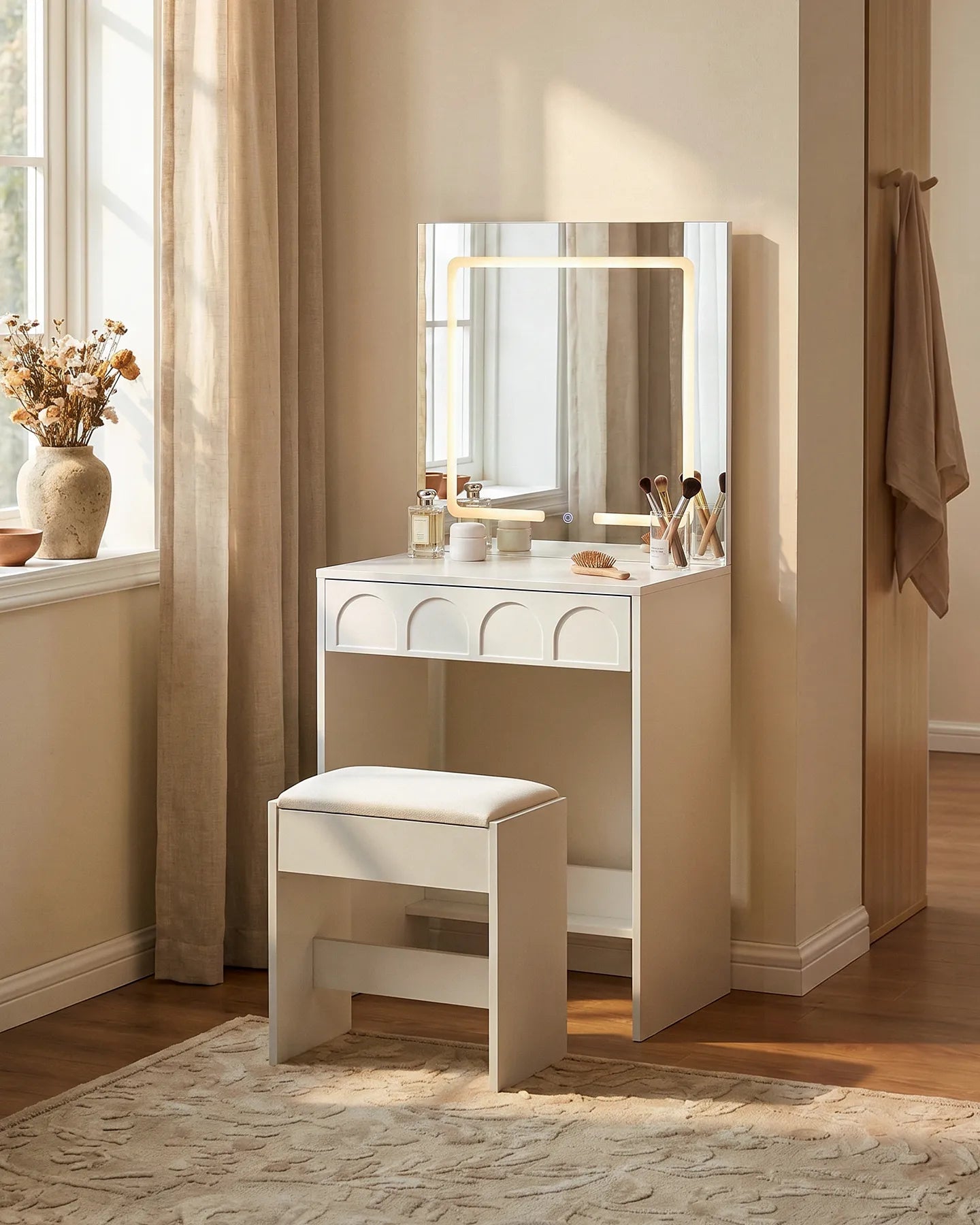 Oslo Dressing Table in a Modern Scandinavian Bedroom
