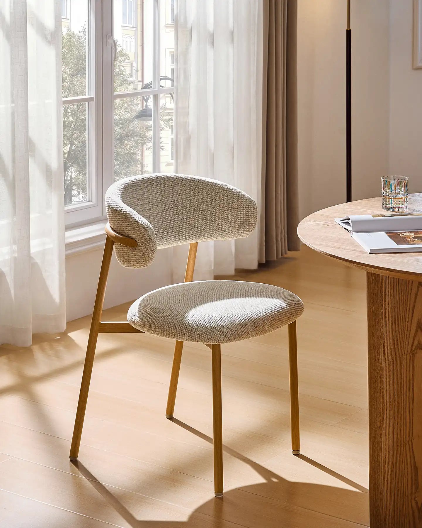 Rowan Cream Chenille Dining Chairs