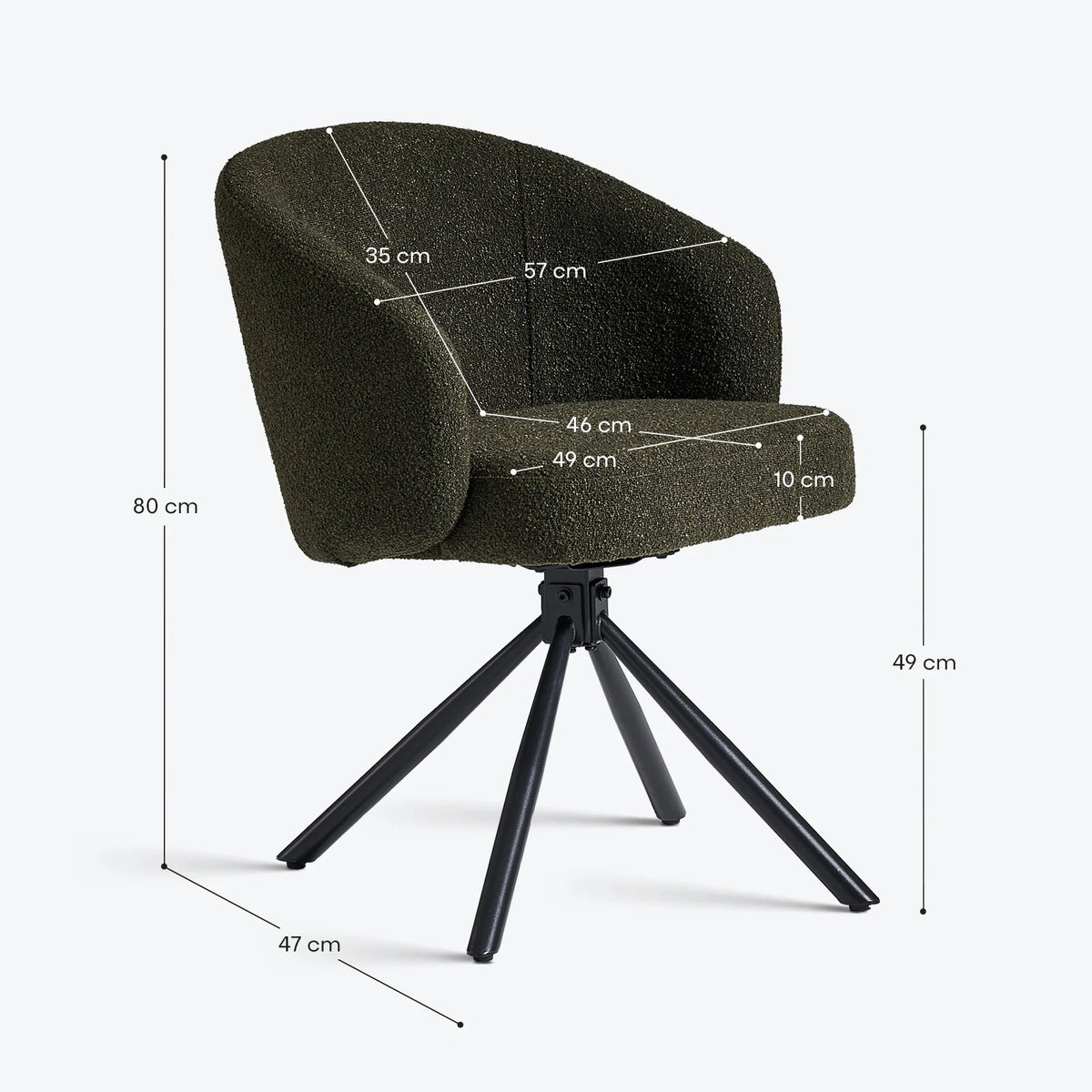 Cleo Bouclé Swivel Chair