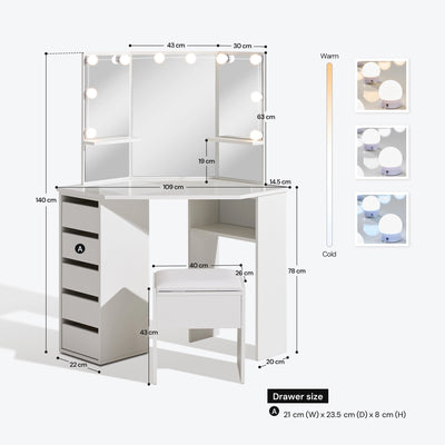 Mirelle Corner Dressing Table