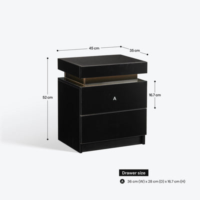 Kumar LED Light Bedside Table