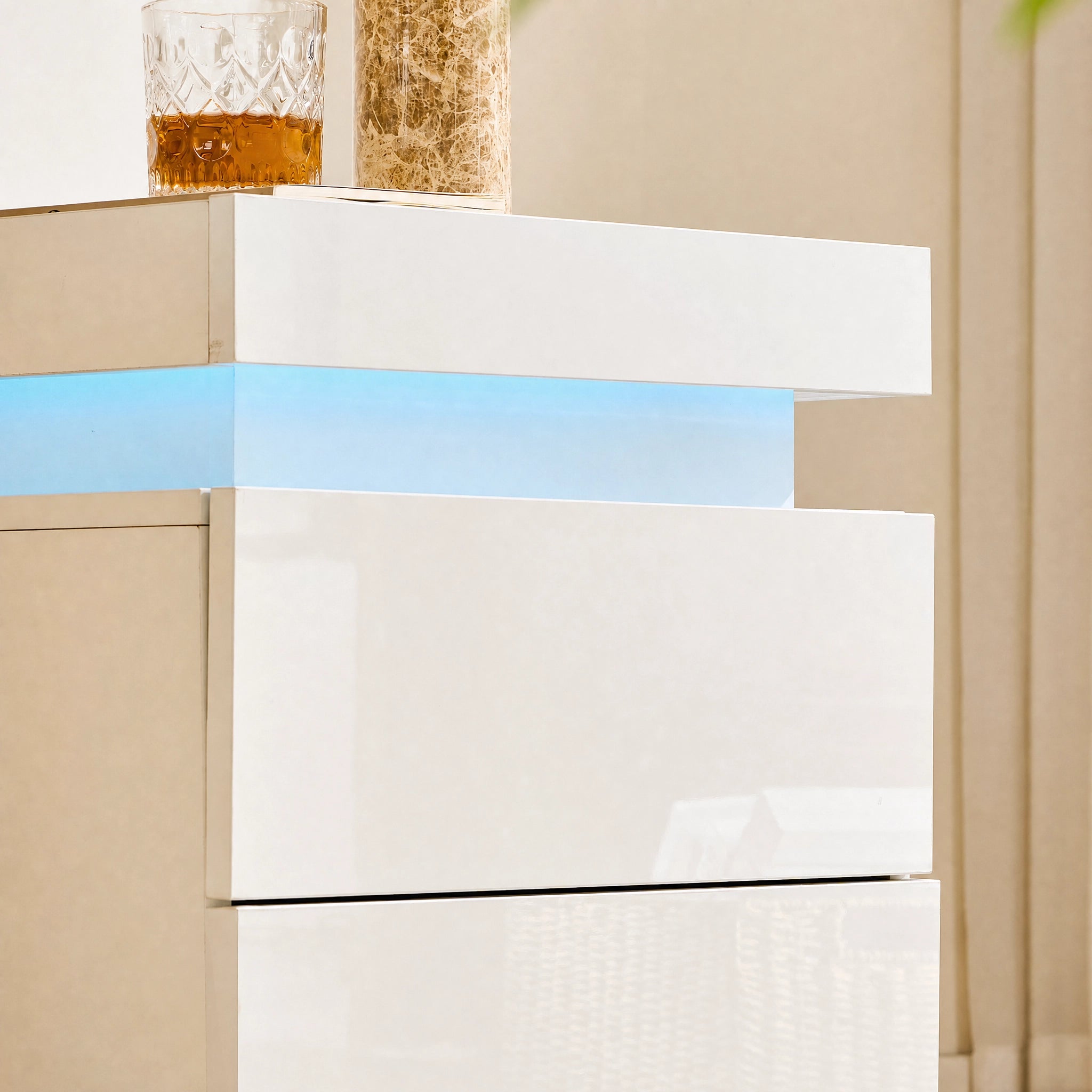 Kumar LED Light Bedside Table