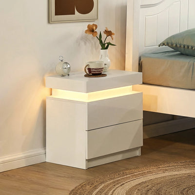 Kumar LED Light Bedside Table