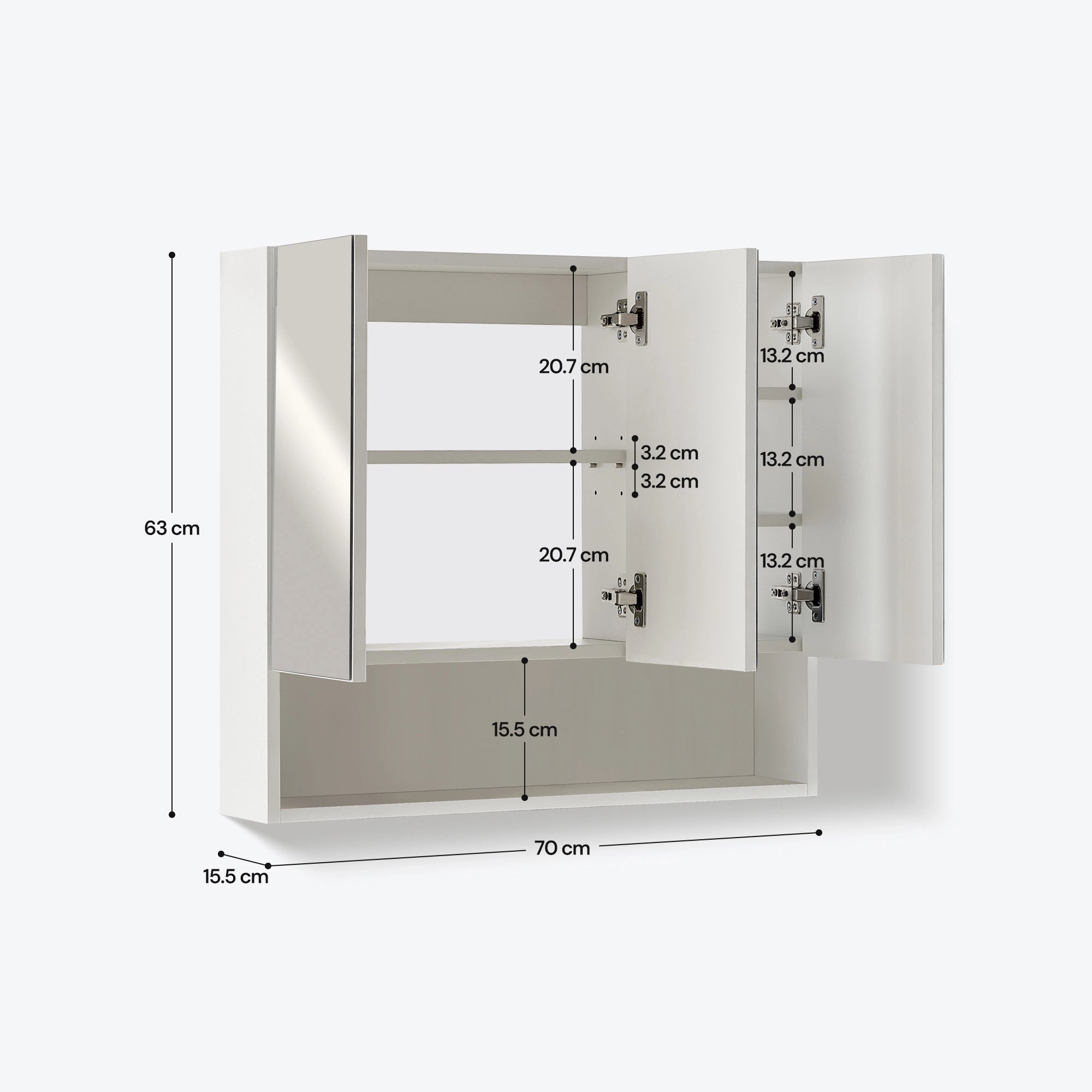Colin Bathroom Mirror Cabinet with Lighting