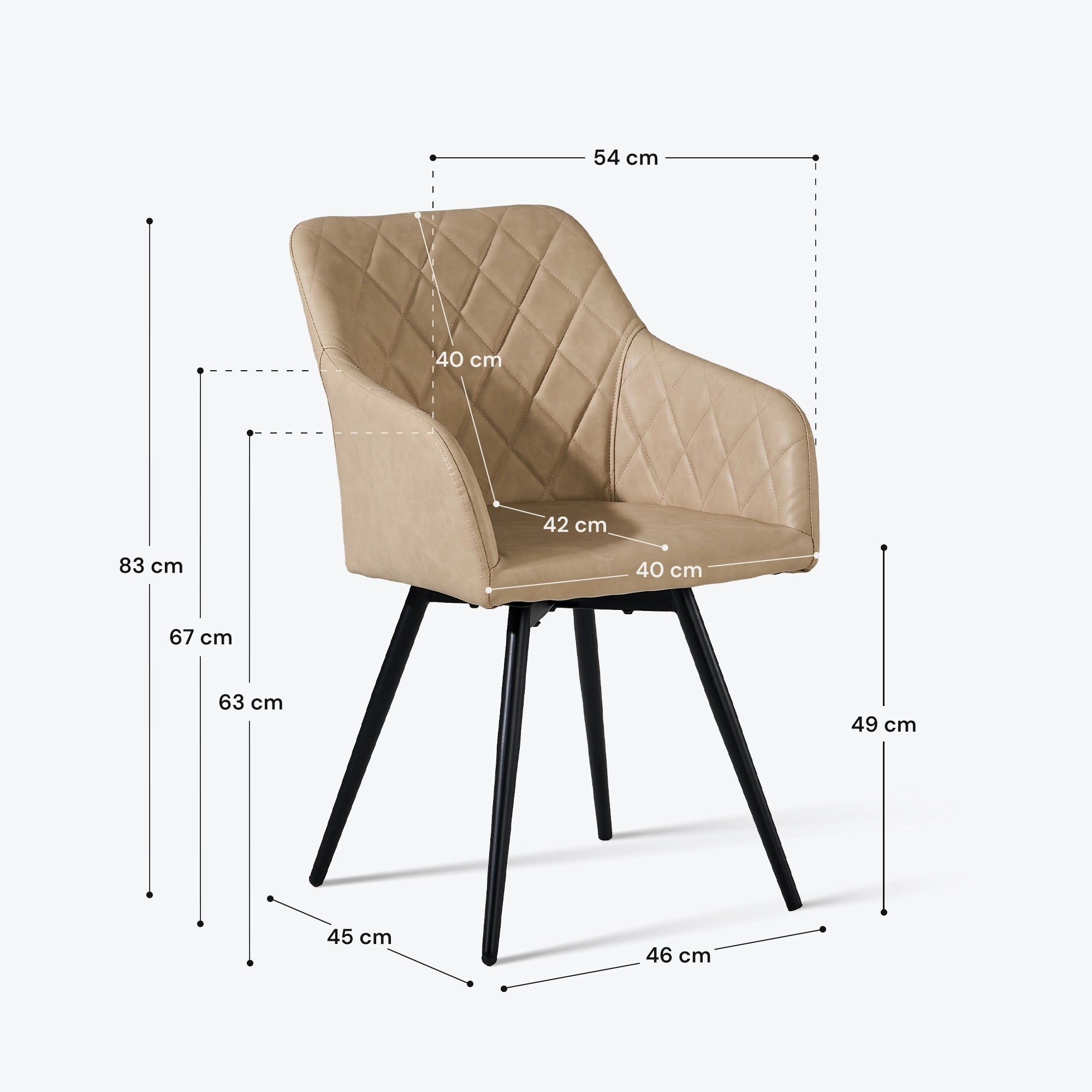 Moree Faux Leather Swivel Chairs