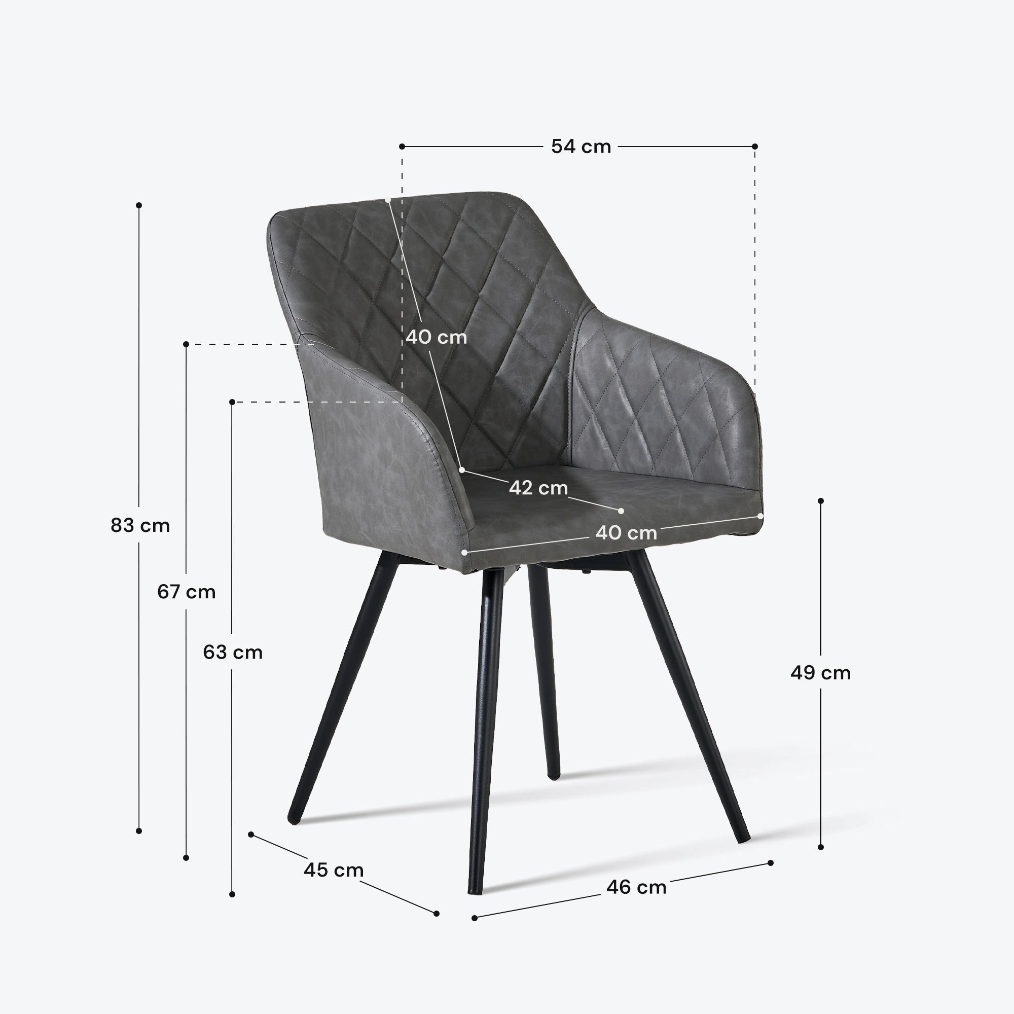 Moree Faux Leather Swivel Chairs