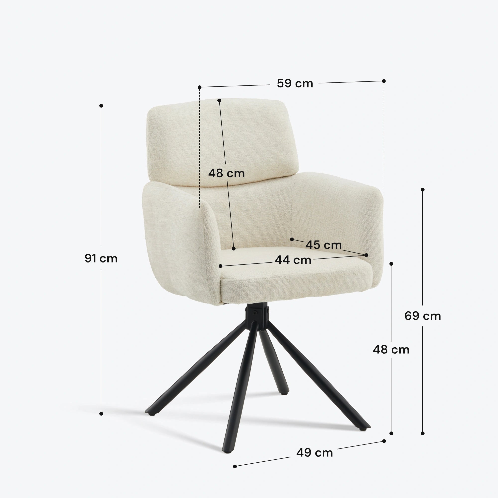 Castoro Chenille Swivel Chair