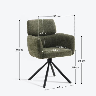 Castoro Chenille Swivel Chair