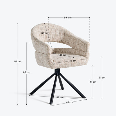 Clarice Chenille Swivel Chair