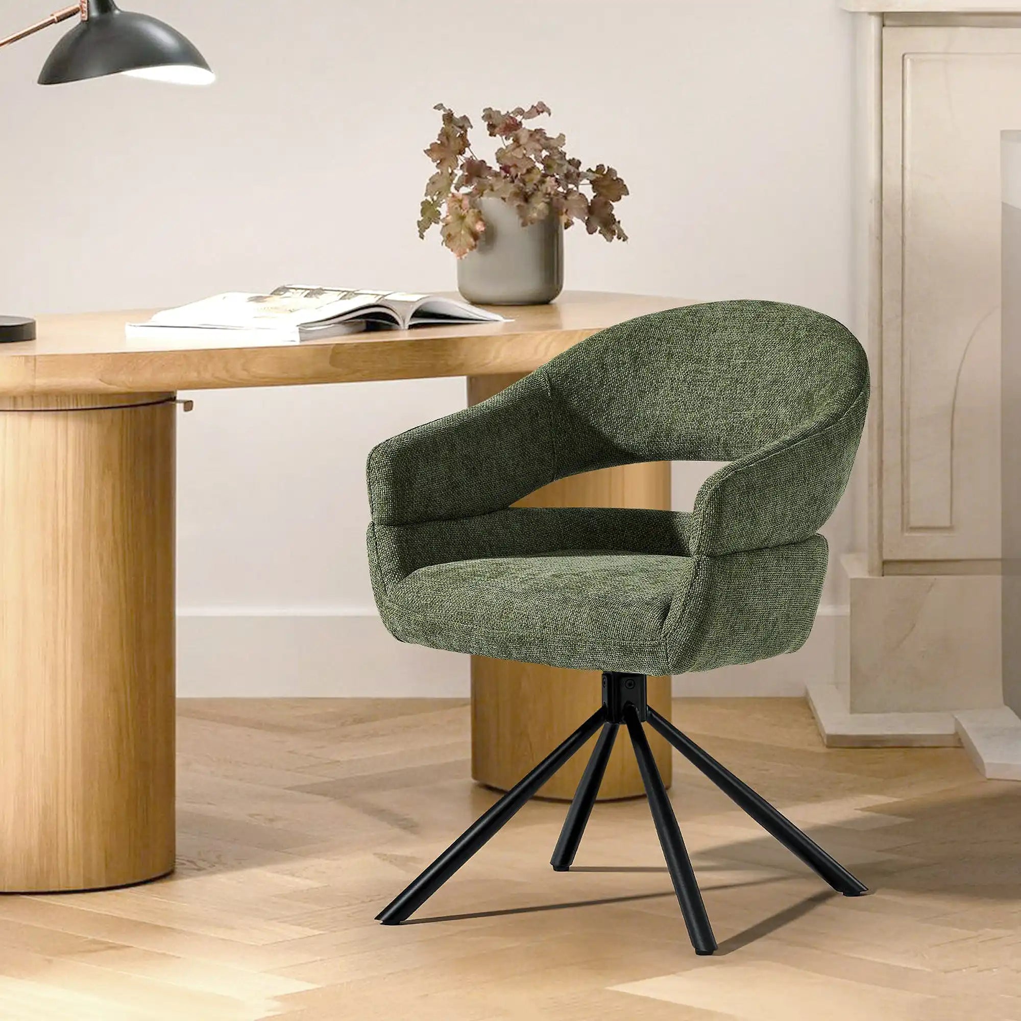 Clarice Linen Blend Swivel Chair
