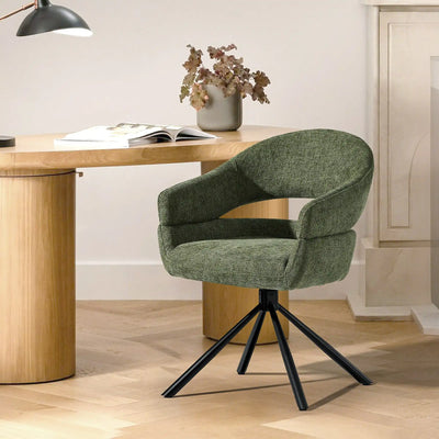 Clarice Linen Blend Swivel Chair