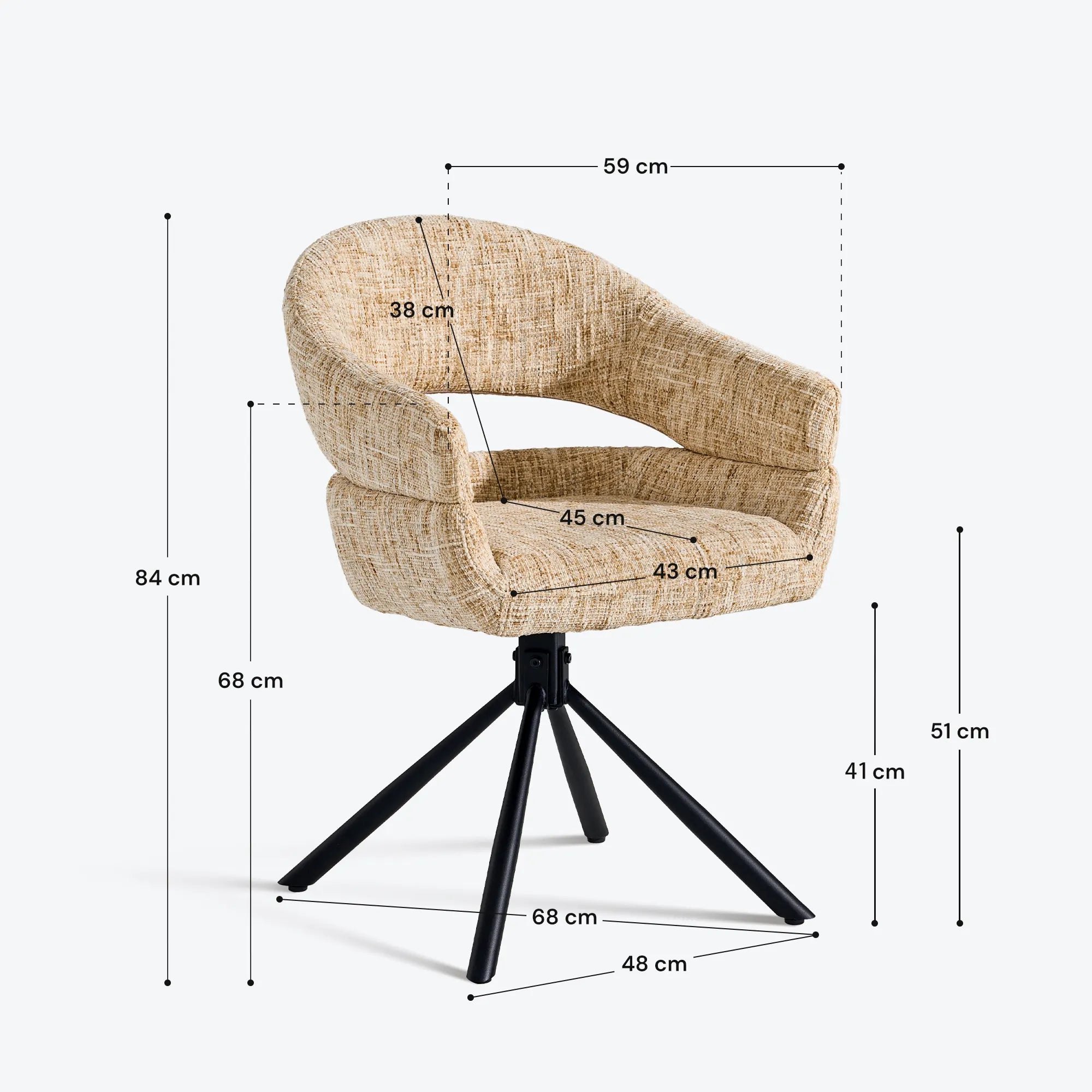 Clarice Chenille Swivel Chair