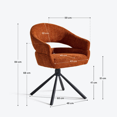 Clarice Linen Blend Swivel Chair