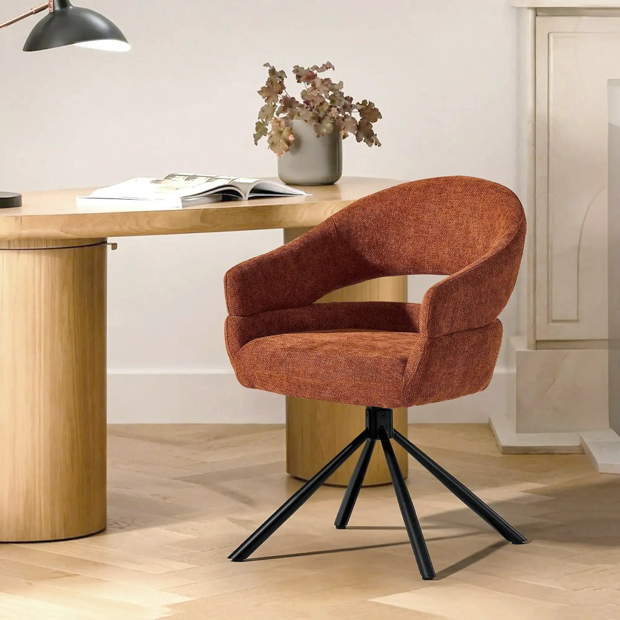 Clarice Linen Blend Swivel Chair