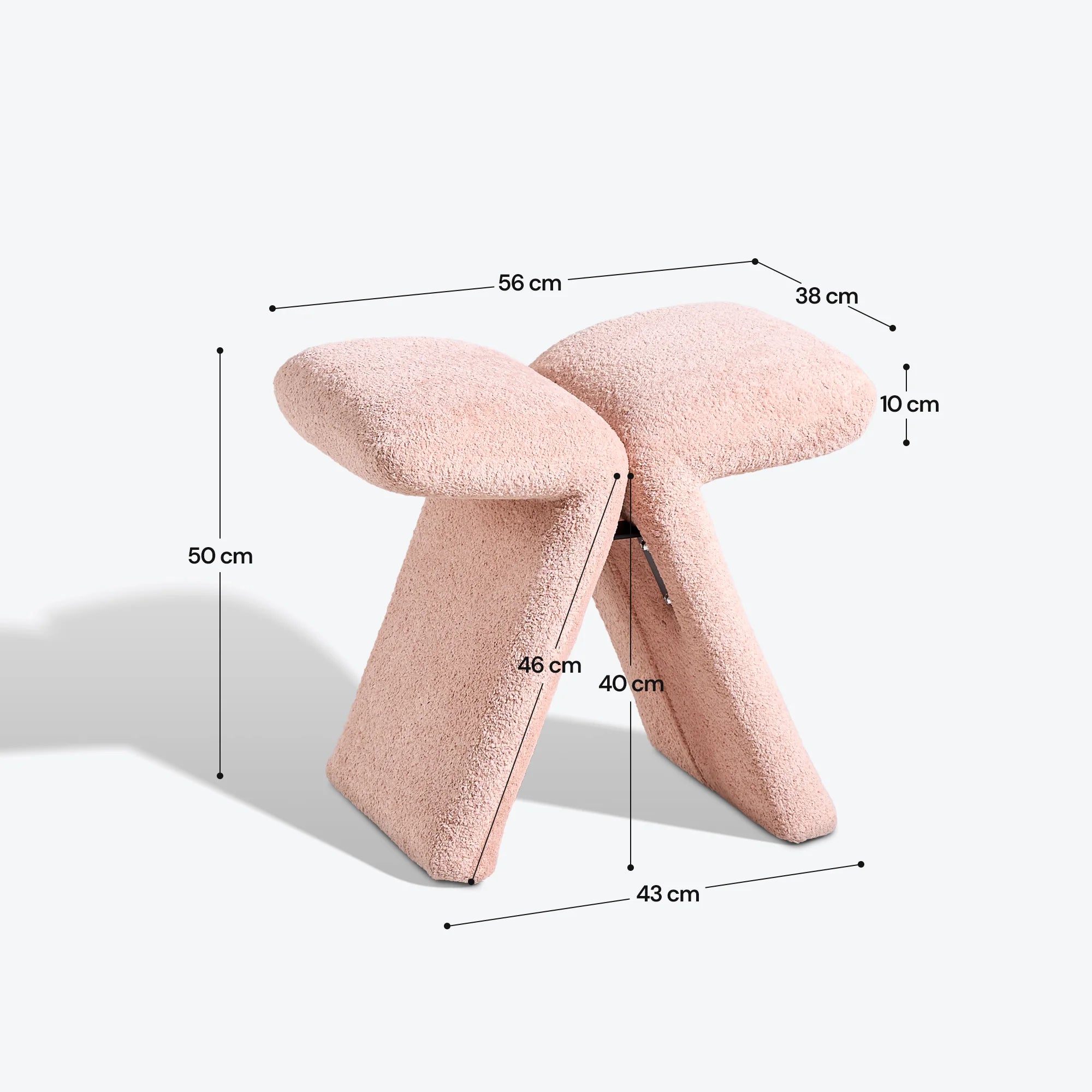 Faye Bouclé Accent Stool, Designer Edition