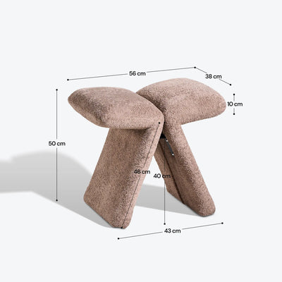 Faye Bouclé Accent Stool, Designer Edition