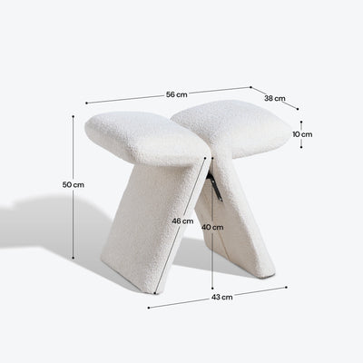 Faye Bouclé Accent Stool, Designer Edition
