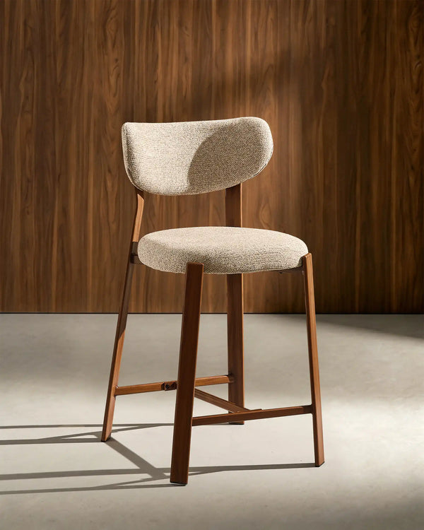 Bramley Light Taupe Chenille Bar Stools, 65 cm