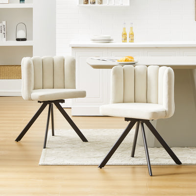 Fleur Linen Blend Swivel Chair