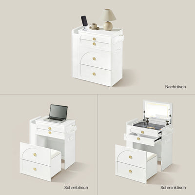 Nuvia Dressing Table Set with Foldable Mirror