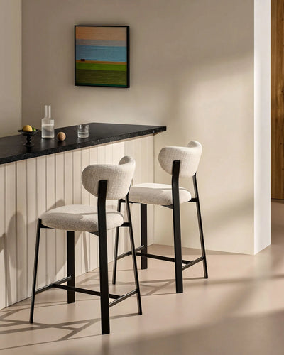 Bramley Linen Blend Bar Stools, 65 cm