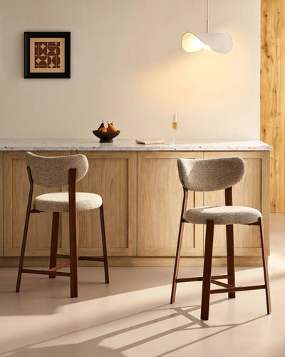Bramley Light Taupe Chenille Bar Stools, 65 cm