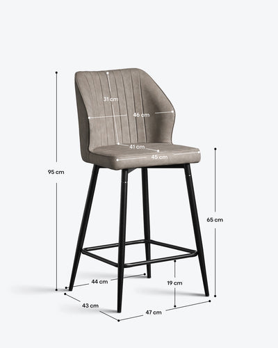 Tabourets de bar Danforth en similicuir, 65 cm