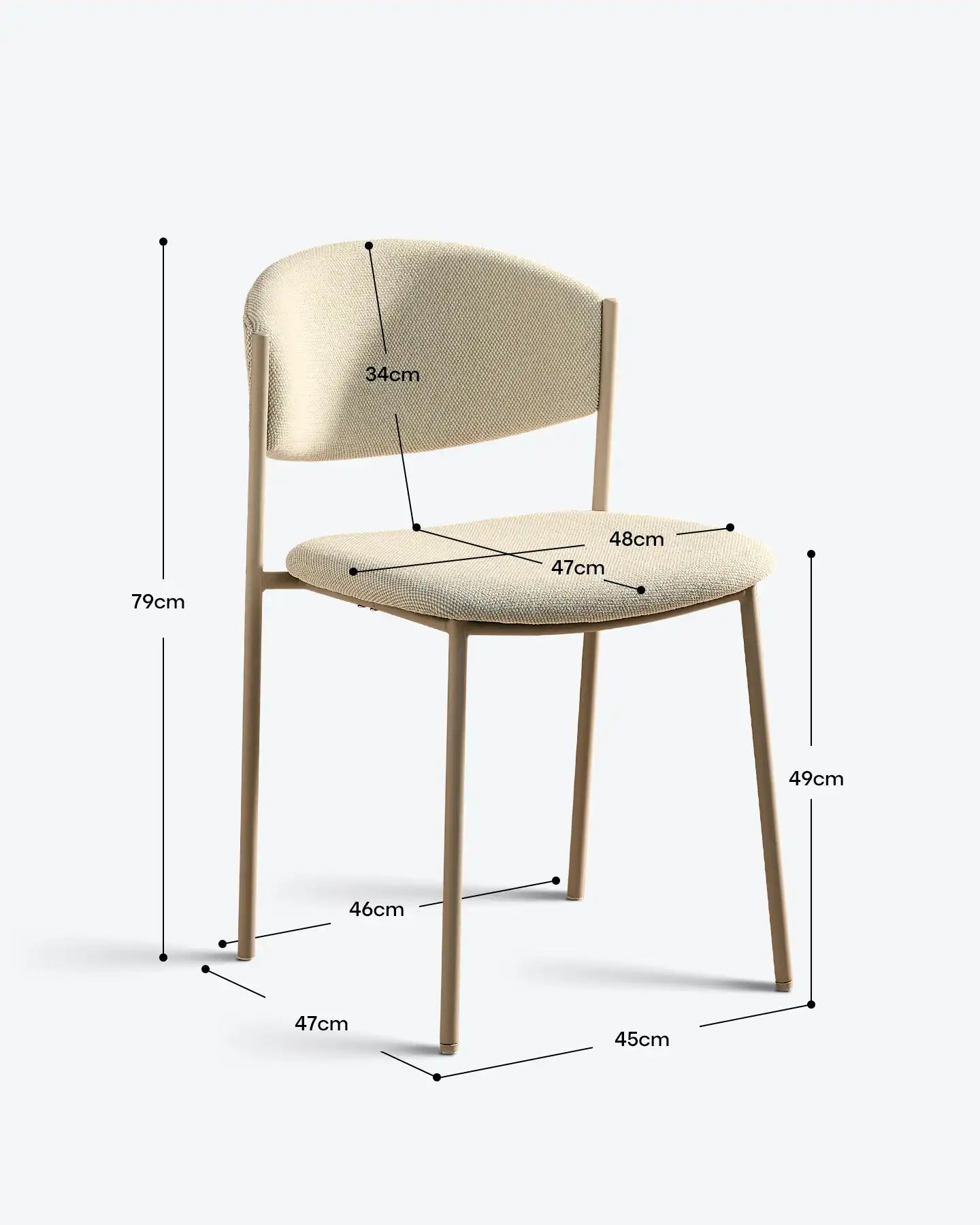 Rowan Cream Linen Blend Dining Chairs
