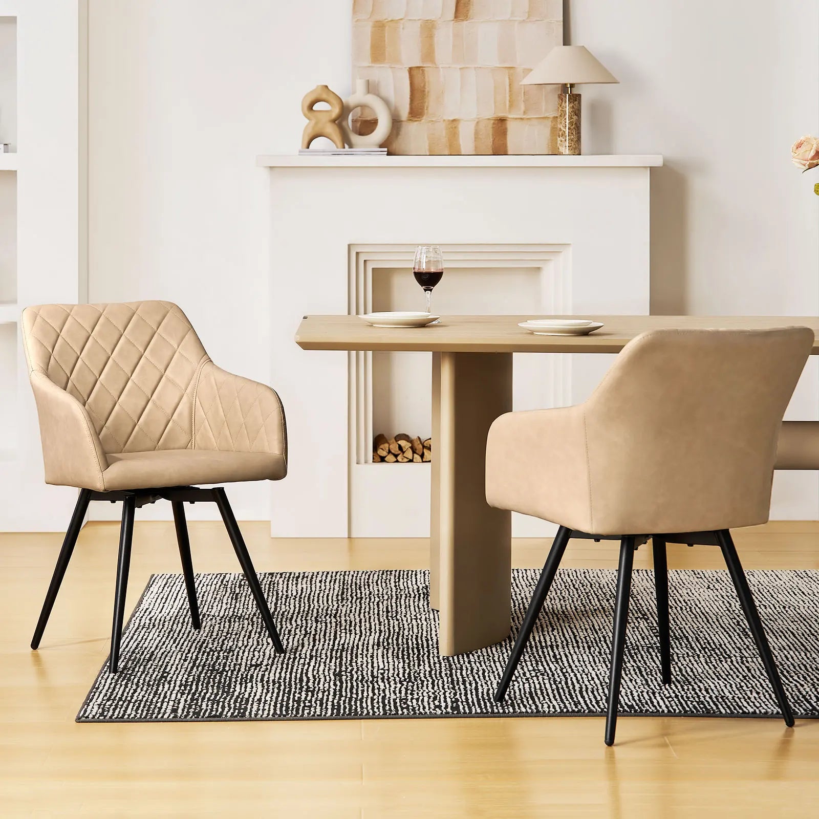 Moree Faux Leather Swivel Chairs