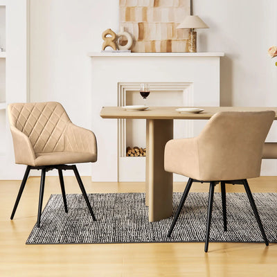 Moree Faux Leather Swivel Chairs
