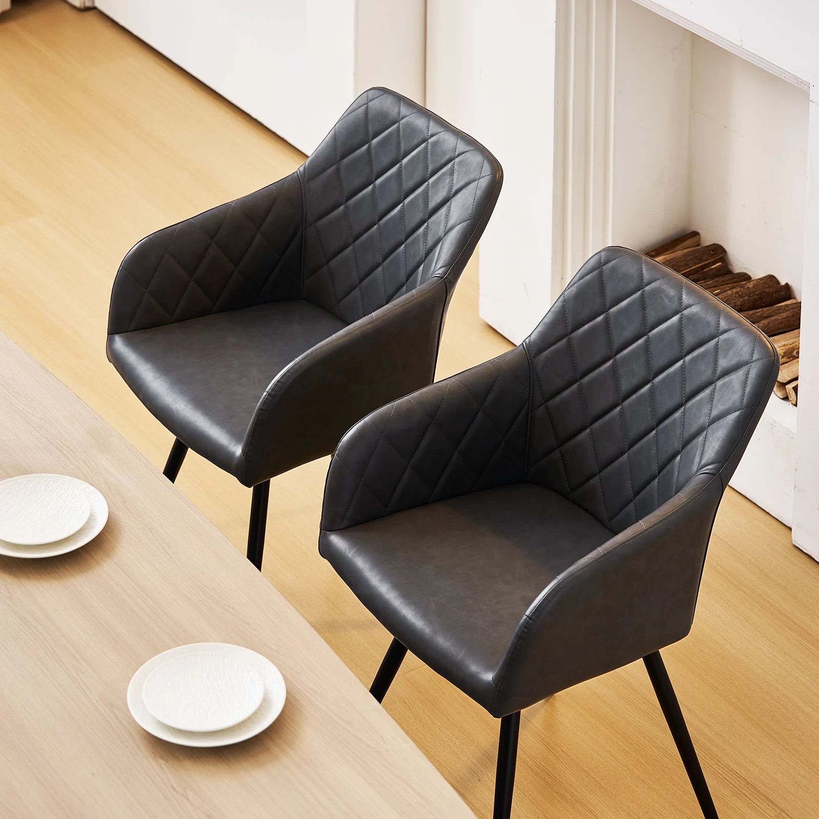 Moree Faux Leather Swivel Chairs