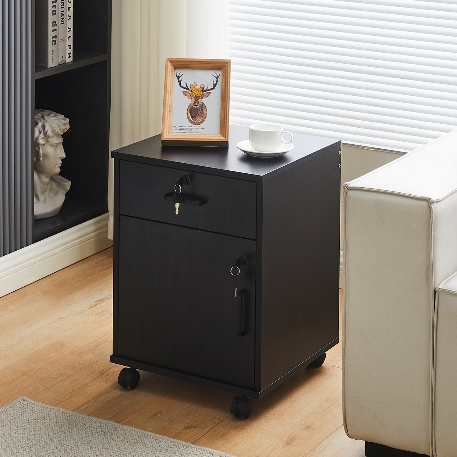 Edene Mobile Filing Cabinet [1-Drawer 1-Door]