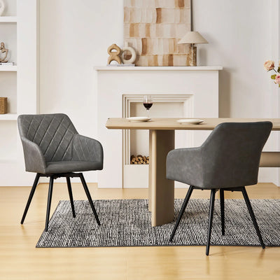 Moree Faux Leather Swivel Chairs