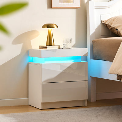 Kumar LED Light Bedside Table