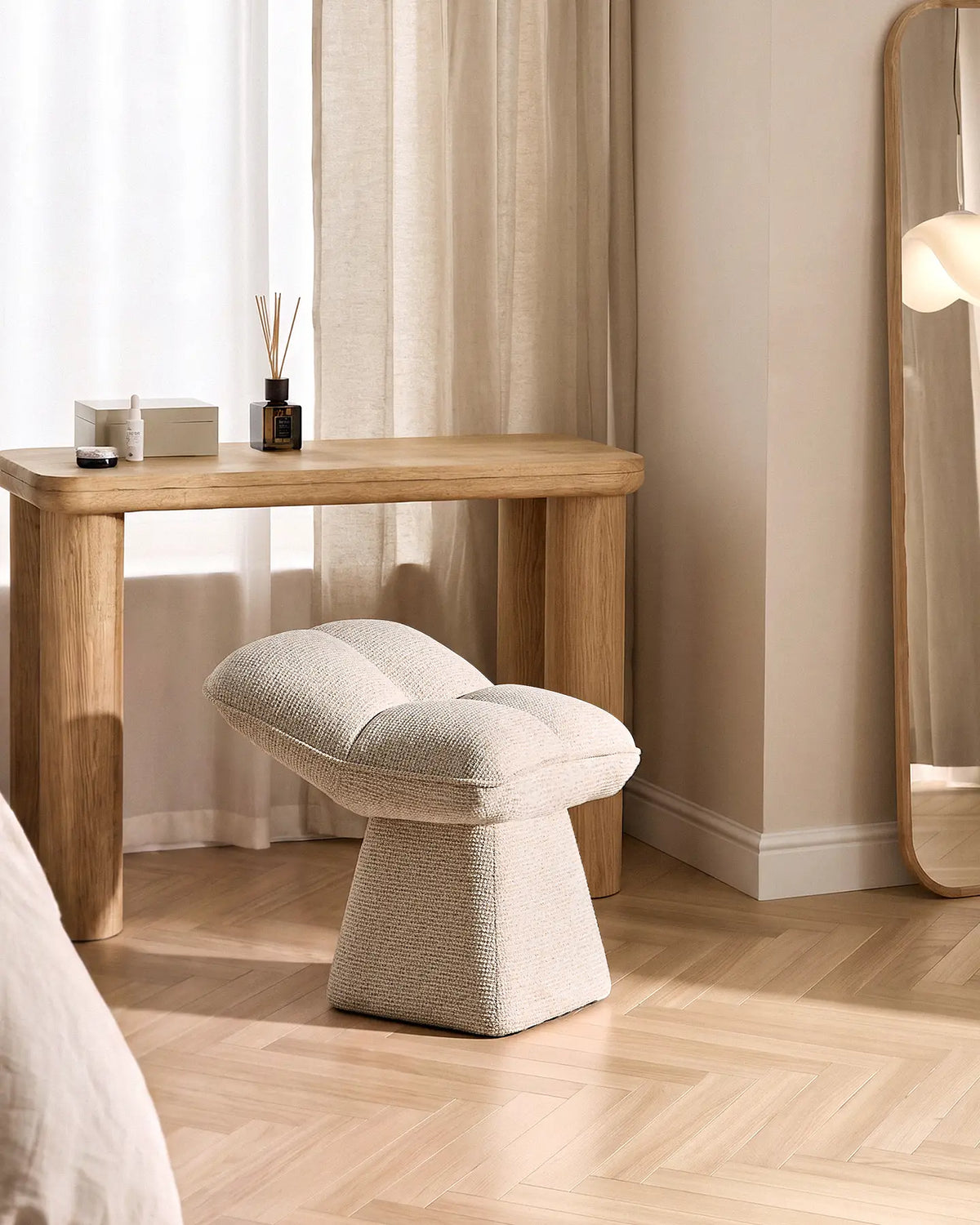 Liora Chenille Swivel Vanity Stool
