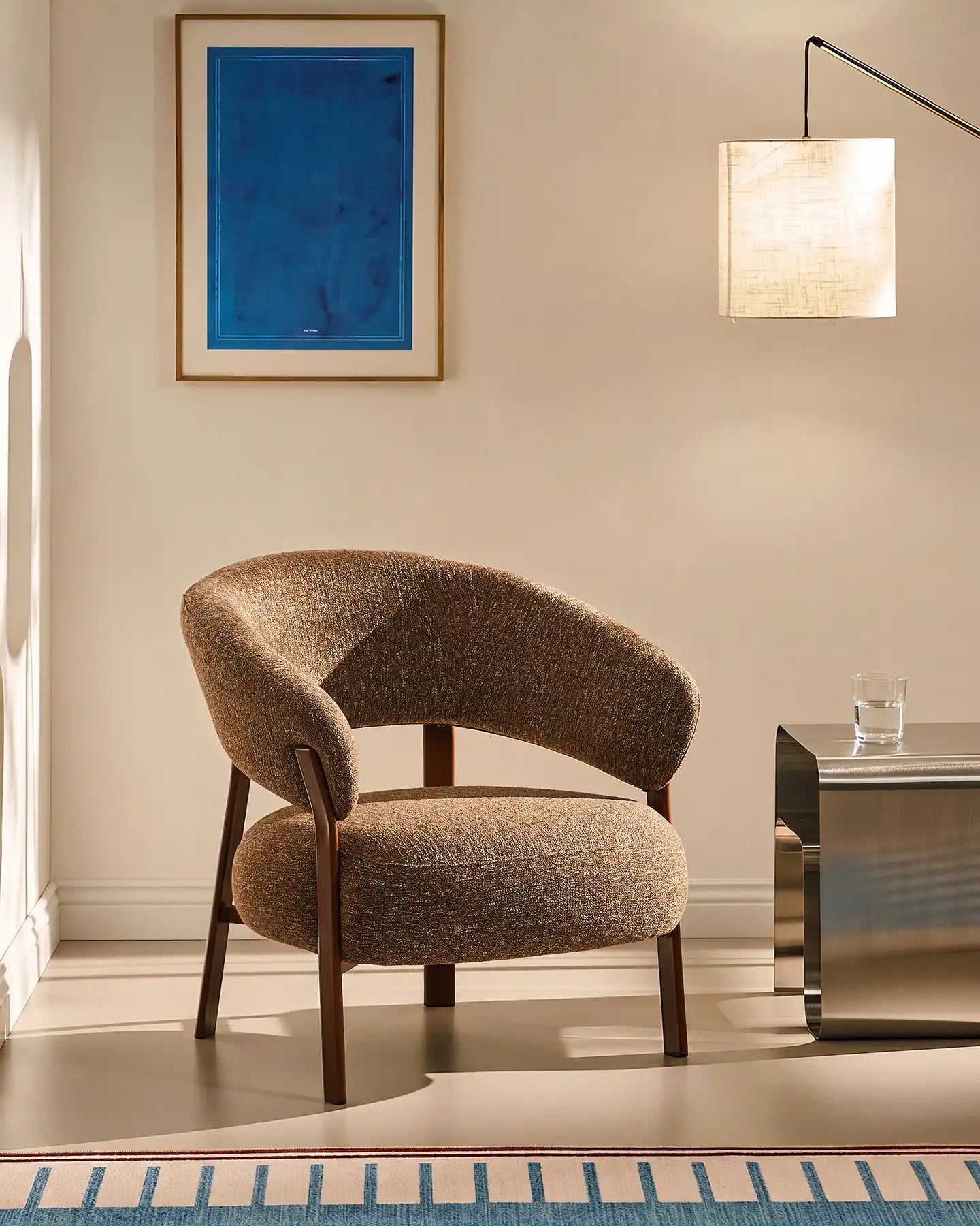 Bramley Mocha Brown Linen Blend Accent Chair