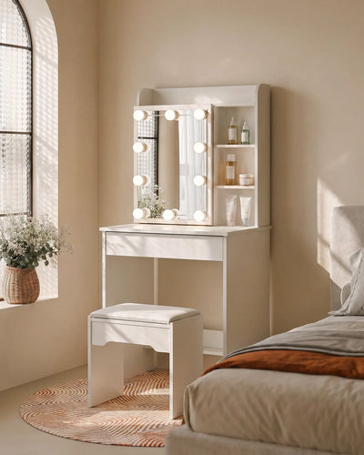 Mona Dressing Table with Sliding Mirror & Hidden Storage