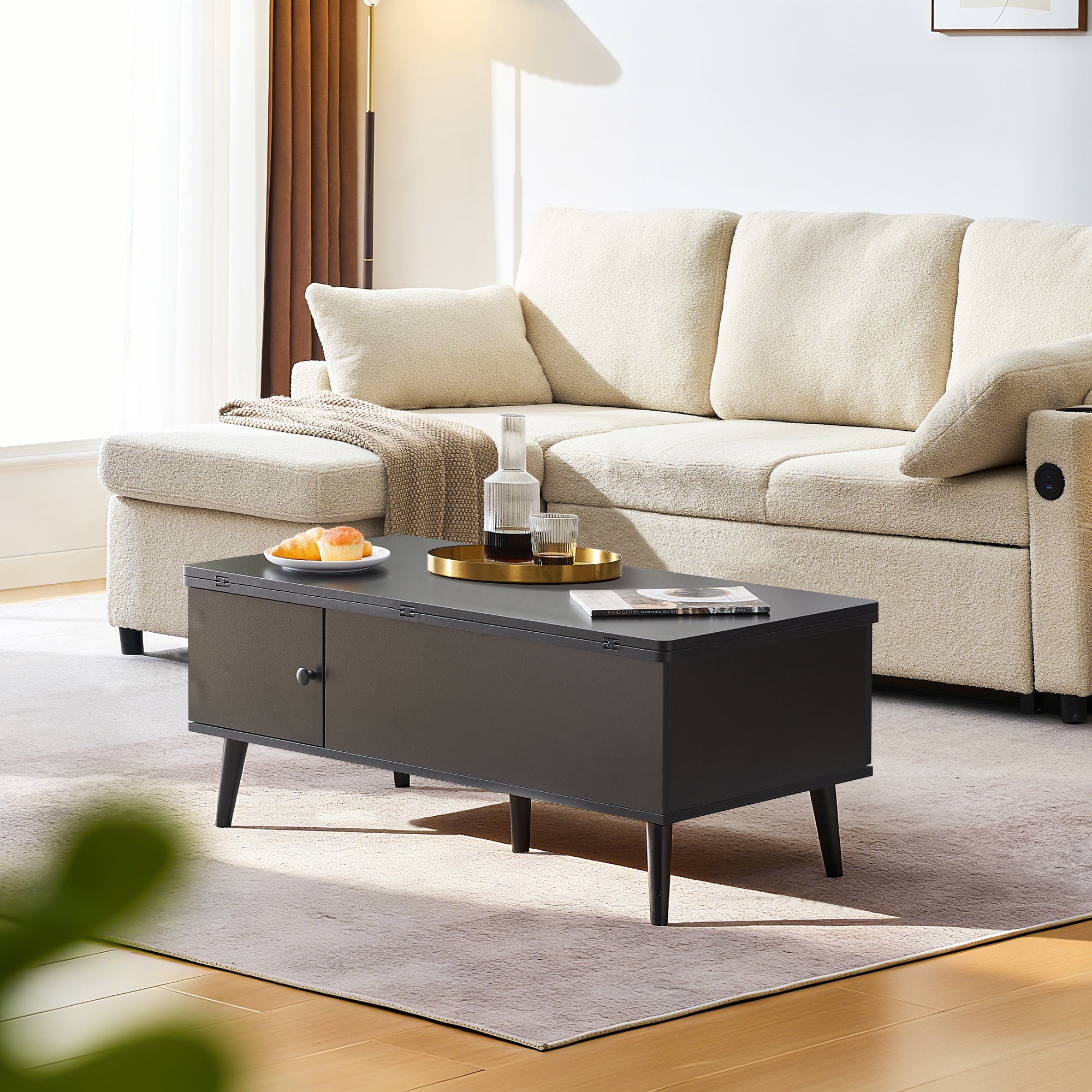 Elna Adjustable Coffee Table with Lift-Top & Storage