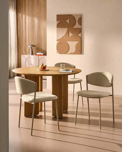 Rowan Cream Linen Blend Dining Chairs