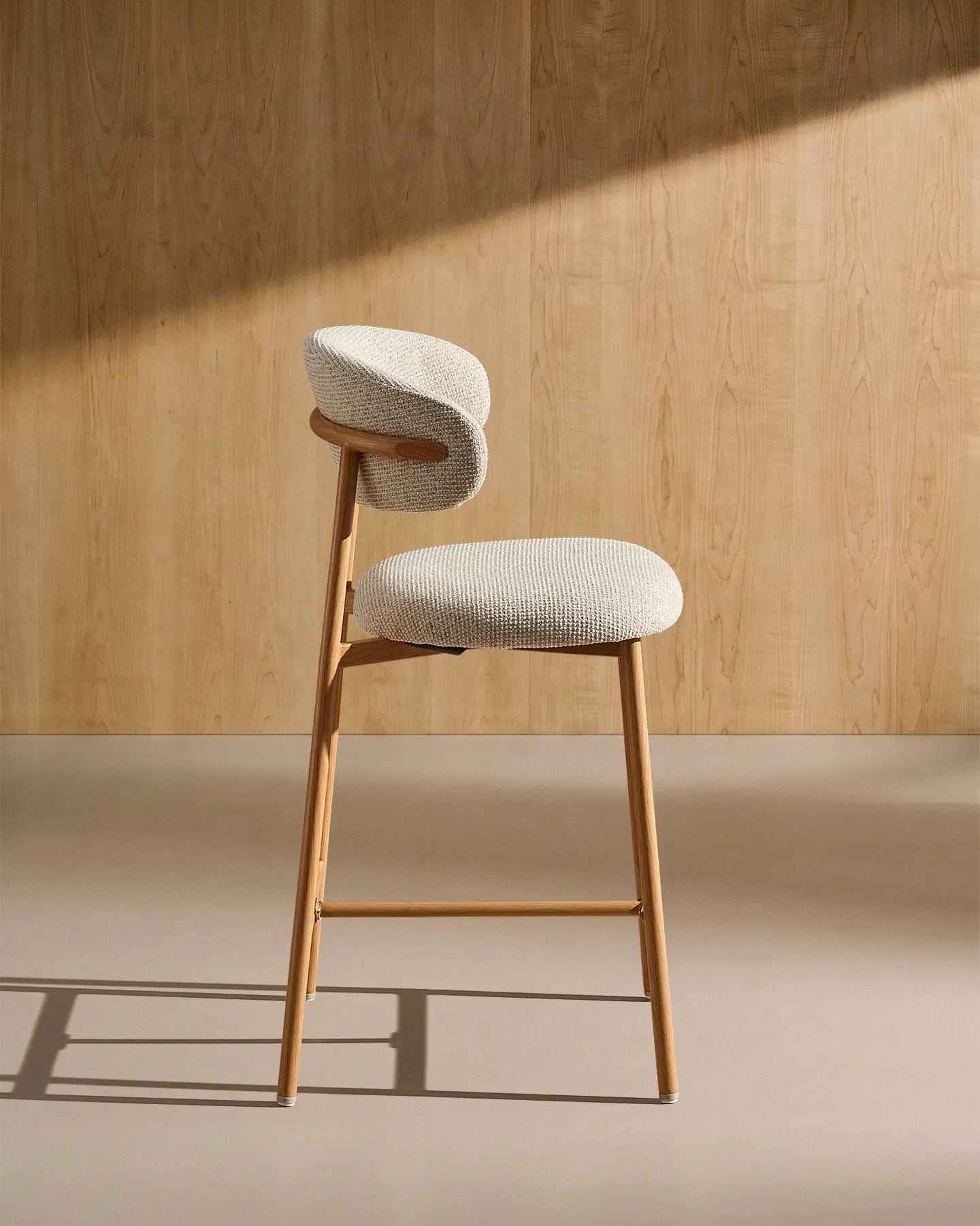 Rowan Cream Chenille Bar Stools, 65 cm